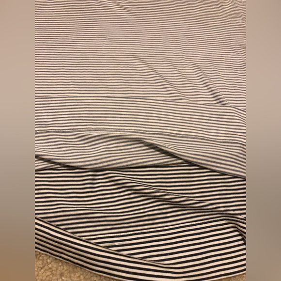 Loro Piana Crewneck Short Sleeve Silk Tee, Grey Cream Stripe, Size Small - Picture 11 of 11